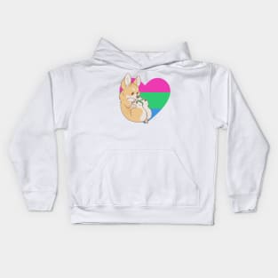 Polysexual Pride Corgi Kids Hoodie